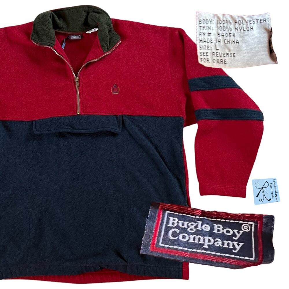 Bugle Boy 3/4 Zip Pullover Sweatshirt Men’s Sz L